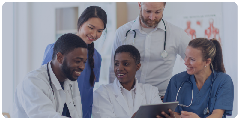 Healthcare professionals discussing texting best practices