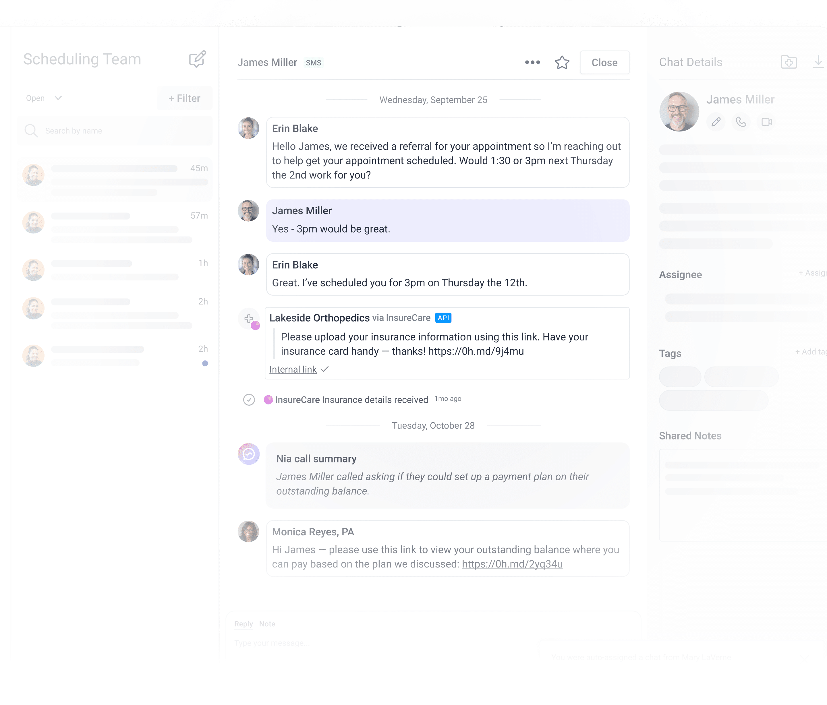 HIPAA text messaging with OhMD patient communication platform