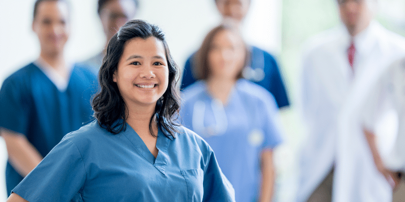 Happy physician team