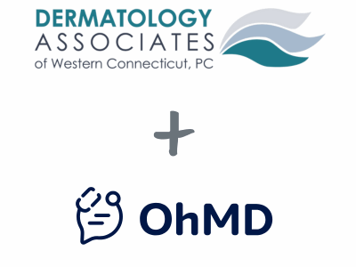 Dermatology Associates of Western Connecticut logo next to the OhMD logo