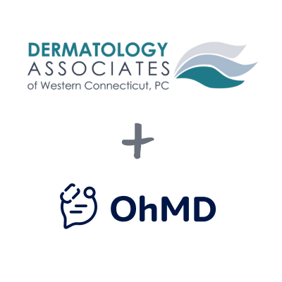 Dermatology Associates of Western Connecticut logo next to the OhMD logo