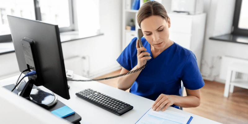 Front desk communication workload in a medical practice